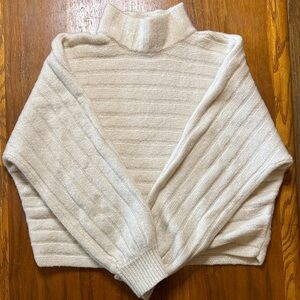 Altar'd State Cream Ribbed Turtleneck Sweater